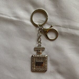 Elegant Silver Perfume Bottle Key Holder
